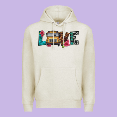 Love School Bus Premium Hoodie Designed By Artiststas