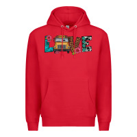 Red love school bus Premium Hoodie - Artiststas