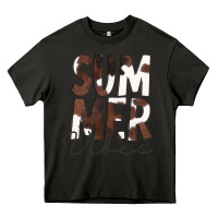 Asphalt Summer Vibes Brown White Cowhide Heavy Core Tee - CowCowDesign