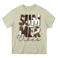 Mossy Summer Vibes Brown White Cowhide Heavy Core Tee - CowCowDesign