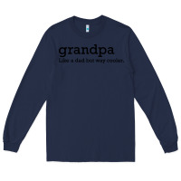 Navy grandpa Long Sleeve Tee - DesigneFamous