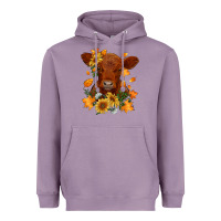 Lavender fall red angus calf dried leaves and sunflowers Heavyweight Hoodie - RanaPortraitStore