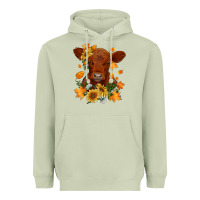 Matcha fall red angus calf dried leaves and sunflowers Heavyweight Hoodie - RanaPortraitStore
