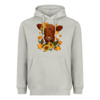 Moon Dust fall red angus calf dried leaves and sunflowers Heavyweight Hoodie - RanaPortraitStore