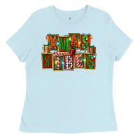 Baby Blue Christmas xmas vibes Ladies Tee - FaDigitalArtStudio