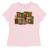 Bubblegum Pink Christmas xmas vibes Ladies Tee - FaDigitalArtStudio