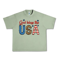 Oil Green god bless the usa Urban Heavy Tee - BundleAndBundleShop