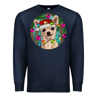 Navy Christmas Chihuahua Premium Sweatshirt - RanaPortraitStore