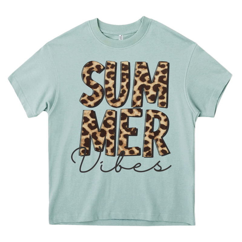 Summer Vibes Leopard Heavy Core Tee by CowCowDesign | Teevron