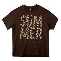 Chocolate Brown summer vibes leopard Heavy Core Tee - CowCowDesign