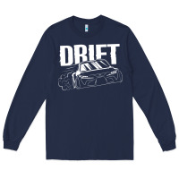 Navy Supra Drift Long Sleeve Tee - DesigneFamous