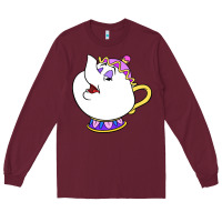Burgundy mrs potts Long Sleeve Tee - DesigneFamous
