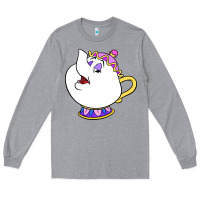 Heather Grey mrs potts Long Sleeve Tee - DesigneFamous