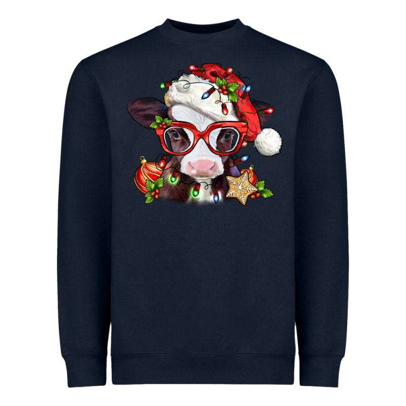 Christmas Baby Cow Heavyweight Sweatshirt by Jasminsmagicworld | Teevron