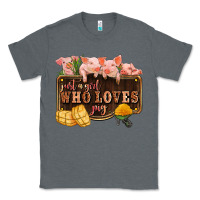 Charcoal Heather just a girl who loves pig olivia Classic Tee - OliviaCreatesArt