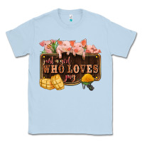 Dusty Blue just a girl who loves pig olivia Classic Tee - OliviaCreatesArt