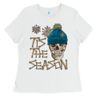 White skull tis the season winter Ladies Tee - FaDigitalArtStudio