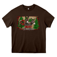 Chocolate Brown donkey christmas Heavy Core Tee - Jasminsmagicworld
