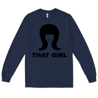 Navy that girl Long Sleeve Tee - DesigneFamous