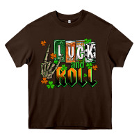 Chocolate Brown St. Patrick's Luck and roll Heavy Core Tee - OliviaCreatesArt