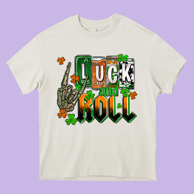 St. Patrick's Luck And Roll Heavy Core Tee Designed By Oliviacreatesart