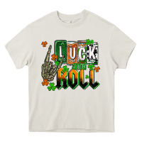 Cream St. Patrick's Luck and roll Heavy Core Tee - OliviaCreatesArt