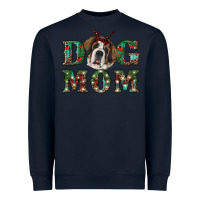 Navy Western Christmas Dog Mom St Bernard Heavyweight Sweatshirt - RanaPortraitStore