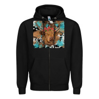 Black western roses cow Zipper Hoodie - RanaPortraitStore