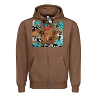 Chestnut western roses cow Zipper Hoodie - RanaPortraitStore