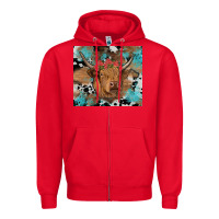 Red western roses cow Zipper Hoodie - RanaPortraitStore