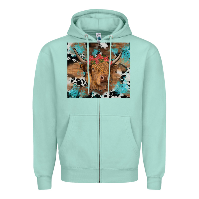 Western Roses Cow Zipper Hoodie by RanaPortraitStore | Teevron