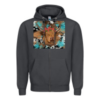 Smoke western roses cow Zipper Hoodie - RanaPortraitStore