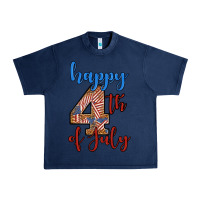 Navy happy 4th of july Urban Heavy Tee - BundleAndBundleShop