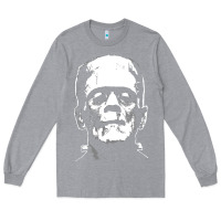 Heather Grey frankenstein Long Sleeve Tee - DesigneFamous