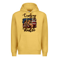 Antique Gold cowboy up rodeo bucking bronco Premium Hoodie - Jasminsmagicworld