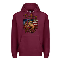 Burgundy cowboy up rodeo bucking bronco Premium Hoodie - Jasminsmagicworld