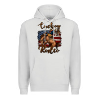 Dove Grey cowboy up rodeo bucking bronco Premium Hoodie - Jasminsmagicworld