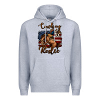 Heather Grey cowboy up rodeo bucking bronco Premium Hoodie - Jasminsmagicworld