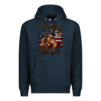 Navy cowboy up rodeo bucking bronco Premium Hoodie - Jasminsmagicworld