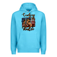 Ocean Blue cowboy up rodeo bucking bronco Premium Hoodie - Jasminsmagicworld