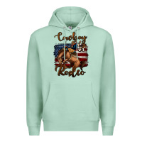 Seafoam cowboy up rodeo bucking bronco Premium Hoodie - Jasminsmagicworld