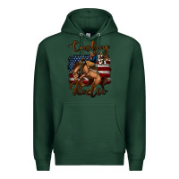 Sports Green cowboy up rodeo bucking bronco Premium Hoodie - Jasminsmagicworld