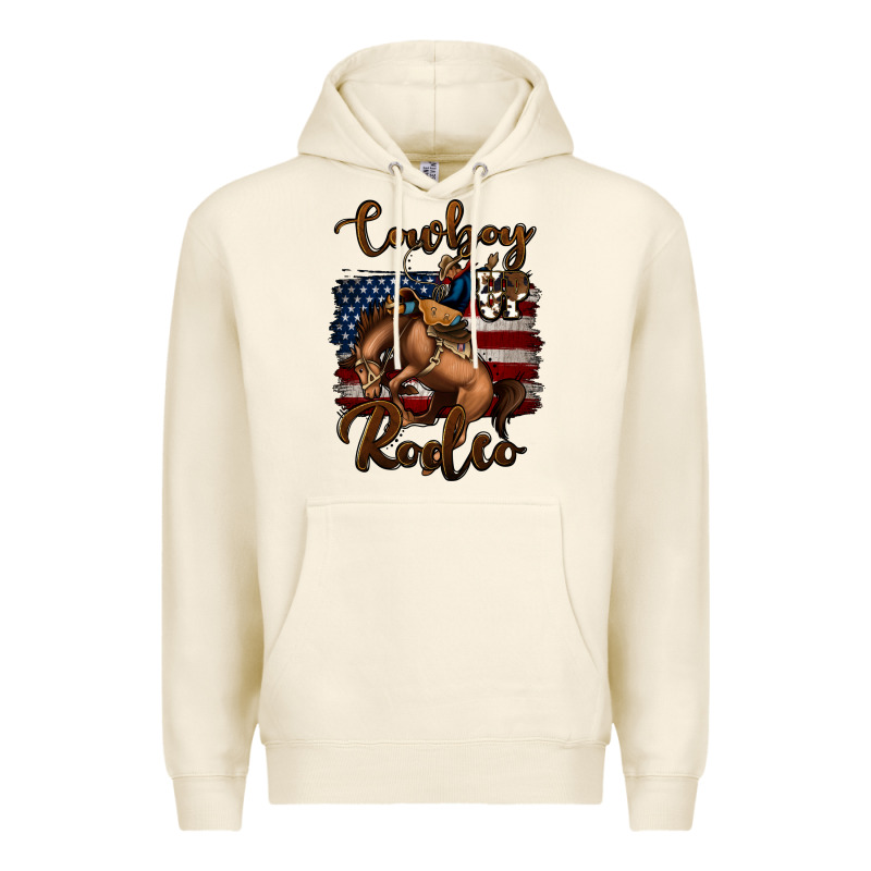 Cowboy Up Rodeo Bucking Bronco Premium Hoodie by Jasminsmagicworld | Teevron