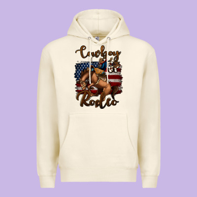 Cowboy Up Rodeo Bucking Bronco Premium Hoodie Designed By Jasminsmagicworld