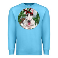 Ocean Blue Bull Terrier And Farm Premium Sweatshirt - RanaPortraitStore