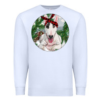 White Bull Terrier And Farm Premium Sweatshirt - RanaPortraitStore