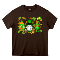 Chocolate Brown St. Patrick's Day gnomes Heavy Core Tee - OliviaCreatesArt
