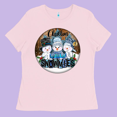 Chillin With My Snowmies Ladies Tee Designed By Fadigitalartstudio