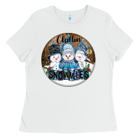 White Chillin With My Snowmies Ladies Tee - FaDigitalArtStudio