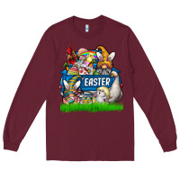 Burgundy easter Long Sleeve Tee - CowhideDigitalArt